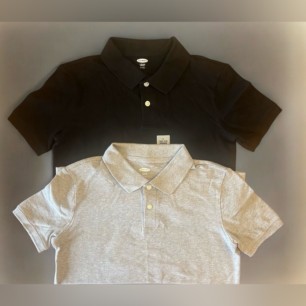Kids Old Navy Polo Shirt 2-Pack in Black and Light Gray